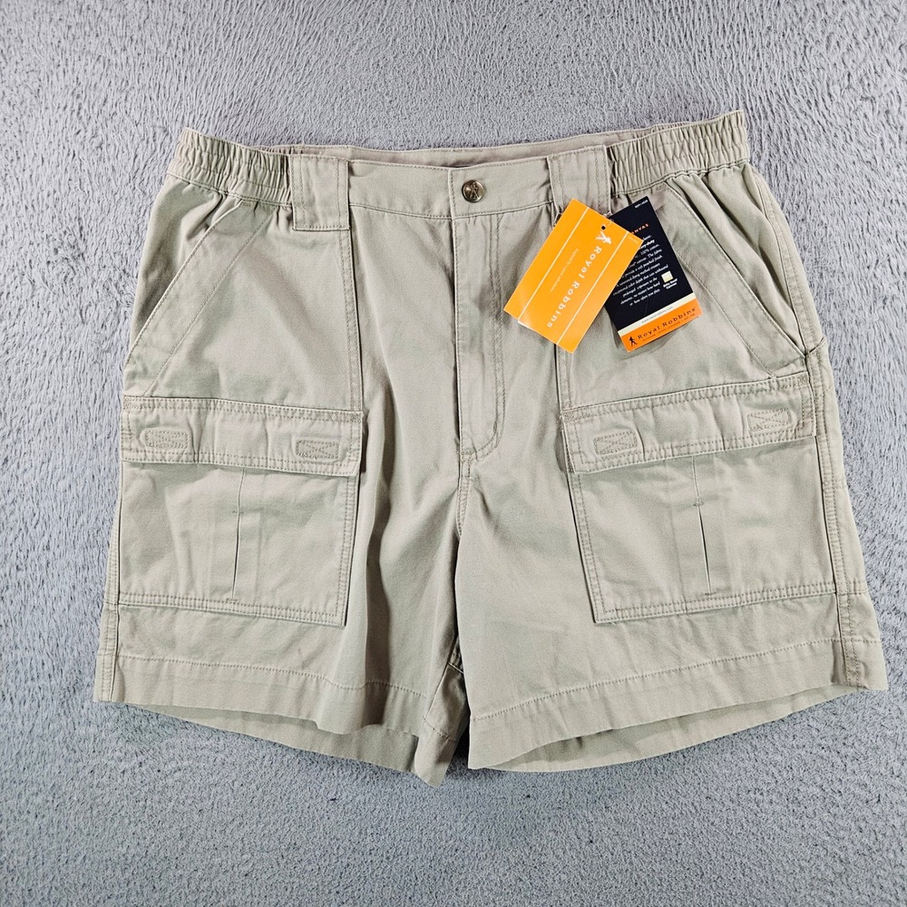Royal Robbins Billy Goat Canvas Shorts Mens 36 Khaki Tan Cargo Outdoor New